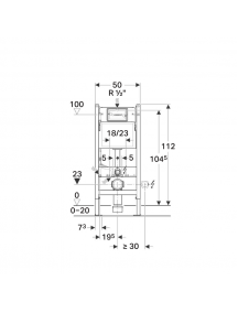 Geberit DuofixBasic fali WC szerelőelem 112 cm, Delta 12 cm-es falsík alatti öblítőtartállyal (UP100) 111.153.00.1