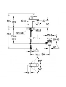 Grohe Bauedge mosdó csaptelep automata leeresztő szeleppel