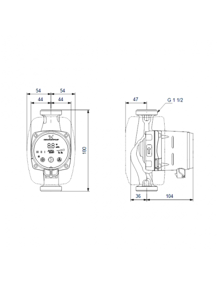 Grundfos Alpha2 25 – 80 elektronikusan szabályzott nagyhatásfokú keringető fűtési rendszer szivattyú 99411178