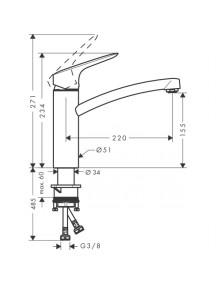 Hansgrohe Logis M31 Egykaros konyhai csaptelep 160