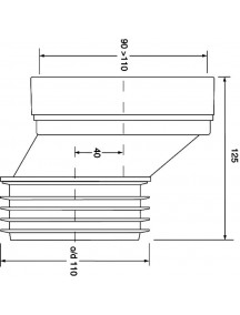 Mc Alpine HC Wc bekötőcső, excenteres, 40x100x110x125mm, 4cm eltolt