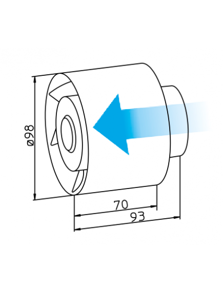 Helios REW 90K csőventilátor 105 m³ / óra 15 W Ø93 mm