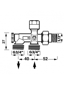 Herz 1000 bypass szeleptest egycsöves fűtési rendszerre 1/2" - G3/4" 1 7187 11