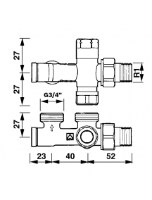 Herz TS-90 termosztatikus radiátor szelep légtelenítővel ø15 mm 1/2" 1 7728 92