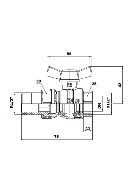 Herz Modul golyóscsap 1/2" KB hollandi 1 2211 11