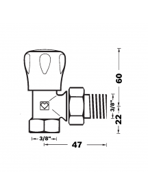 Herz RL-1 sarok visszatérő radiátor szelep BM 3/8" 1 3724 40