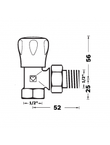 Herz RL-1 sarok visszatérő radiátor szelep BM 1/2" 1 3724 41