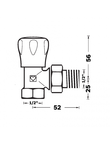 Herz GP sarok radiátorszelep 1/2" BM 1 5524 21