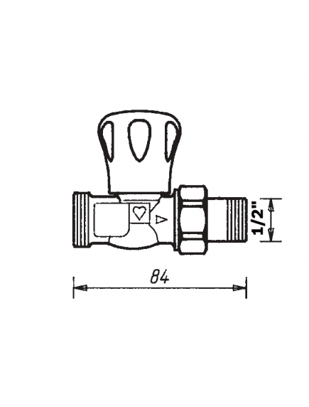 Herz GP egyenes radiátorszelep 1/2" KM 1 5537 11