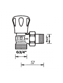 Herz RL-1 sarok visszatérő radiátor szelep KM 1/2" 1 3748 01