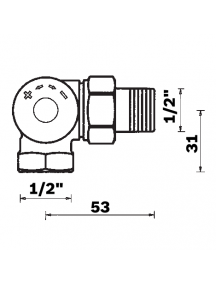 Herz TS-90 3 tengelyű termosztatikus radiátorszelep 1/2" balos "AB" 1 7758 91