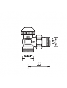 Herz RL-1 sarok visszatérő radiátor szelep KM 1/2" 1 3748 01