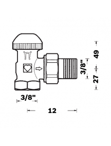 Herz TS-90 sarok termosztatikus radiátorszelep 3/8" BM 1 7724 90