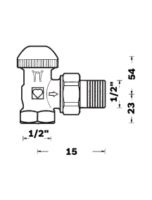 Herz RL-1 sarok visszatérő radiátor szelep BM 1/2" 1 3724 41