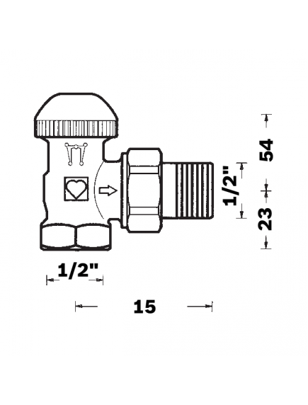 Herz TS-90 sarok termosztatikus radiátorszelep 1/2" BM 1 7724 91