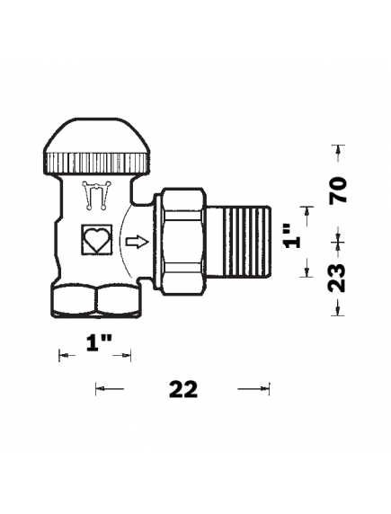 Herz TS-90 sarok termosztatikus radiátorszelep 1" BM 1 7724 93