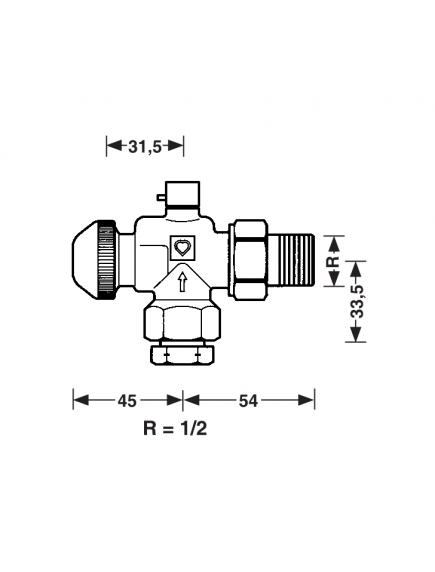 Herz TS-90 termosztatikus radiátor szelep légtelenítővel ø15 mm 1/2" 1 7728 92