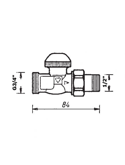 Herz TS-90 egyenes termosztatikus radiátorszelep 1/2" KM 1 7733 81