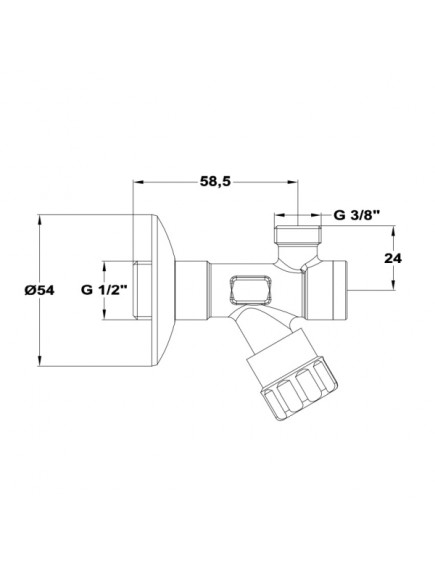 Mofém sarokszelep szűrővel 1/2" - 3/8" - 163-0010-10