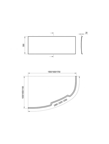 Ravak Asymmetric aszimmetrikus balos akril fürdőkád 1700 x 1100 - C481000000