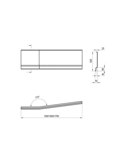 Ravak BeHappy II aszimmetrikus balos akril fürdőkád 1500 x 750 - C981000000