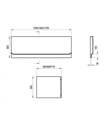 Ravak Chrome akril fürdőkád 1500 x 700 - C721000000