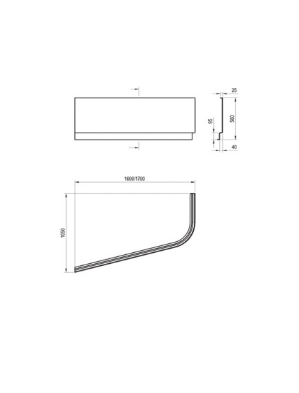 Ravak Chrome aszimmetrikus balos akril fürdőkád 1700 x 1050 - CA31000000