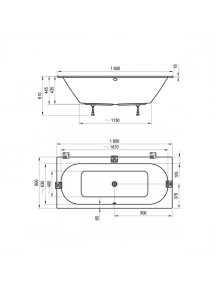 Ravak City Slim vékony peremű akril fürdőkád 1800 x 800 - C921300000