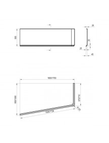 Ravak 10° aszimmetrikus balos akril fürdőkád 1700 x 1000 - C811000000