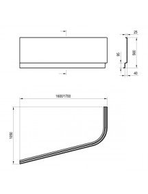 Ravak Chrome aszimmetrikus balos akril fürdőkád 1700 x 1050 - CA31000000