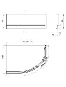 Ravak Rosa II aszimmetrikus balos akril fürdőkád 1500 x 1050 - CK21000000