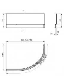 Ravak Rosa II aszimmetrikus balos akril fürdőkád 1600 x 1050 - CM21000000