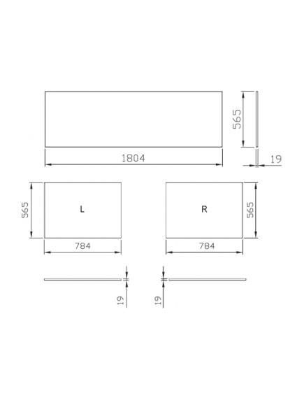 Ravak MDF 180 fehér színű fürdőkád előlap - X000001059