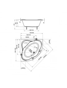 Ravak NewDay negyedköríves akril fürdőkád 1400 x 1400 - C651000000