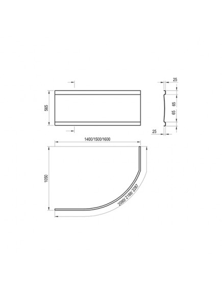 Ravak Rosa I aszimmetrikus jobbos akril fürdőkád 1600 x 1050 - CL01000000