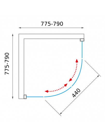 Roltechnik OBR2 80 cm-es íves zuhanykabin