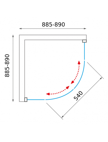 Roltechnik OBR2 90 cm-es íves zuhanykabin