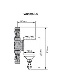 Sentinel Eliminator Vortex300 mágneses iszapleválasztó 22-es réz roppantógyűrűs csatlakozással