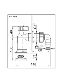 Styron falba épített szifon STY-510-K 