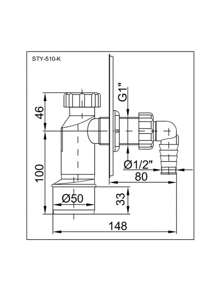 Styron falba épített szifon STY-510-K 