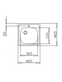 Teka Easy rozsdamentes mosogatótálca E 50 1C 465 x 465 CN