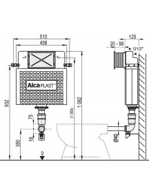 Alcaplast A112 BasicModul beépíthető WC tartály