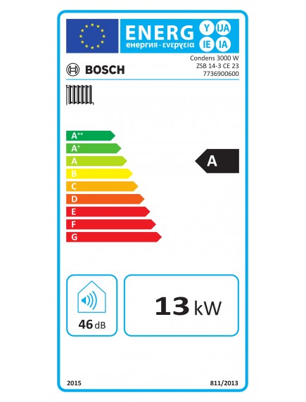 Bosch Condens 3000 W ZSB 14-3 CE-23 kondenzációs fűtő kazán 3,7-14,2 kW