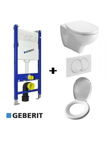 Geberit Duofix Basic WC tartály szett fehér nyomólappal