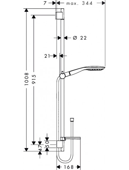 Hansgrohe Raindance Select E 150 3jet kézizuhany szett (90 cm es zuhanyruddal)