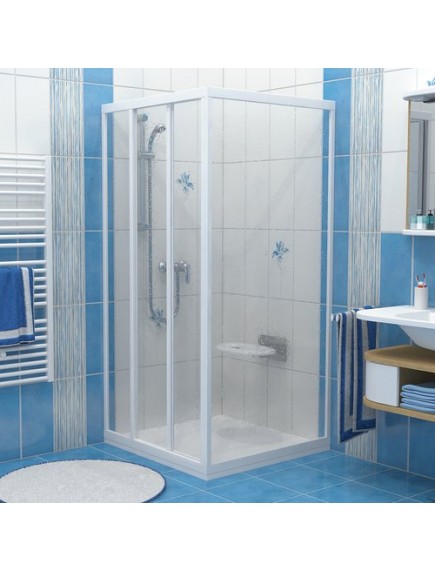 RAVAK PSS - 90  fix zuhanykabin oldalfal - pearl műanyag - fehér kerettel (1 DB ZUHANYKABIN OLDALFAL!)