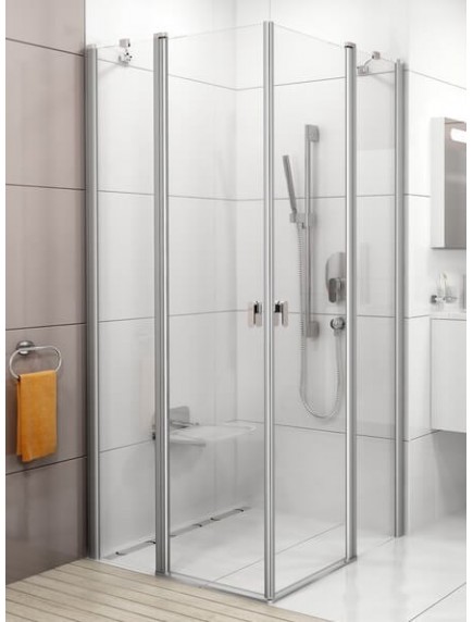 RAVAK Chrome CSKK4-80 zuhanykabin, fehér keret és transparent üveg