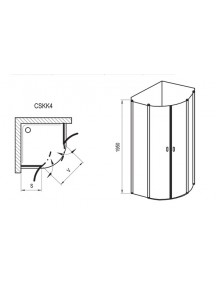 RAVAK Chrome CSKK4-80 zuhanykabin, fehér keret és transparent üveg