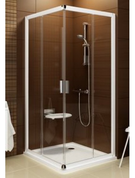 Ravak Blix BLRV2K-90 sarokbelépős zuhanykabin, szatén kerettel, transparent üveggel