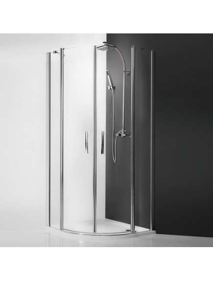 Roltechnik TR2/1000 silver zuhanykabin kétszárnyas ajtóval, transparent üveggel, 975-990mm, magasság 2012mm, ezüst profillal